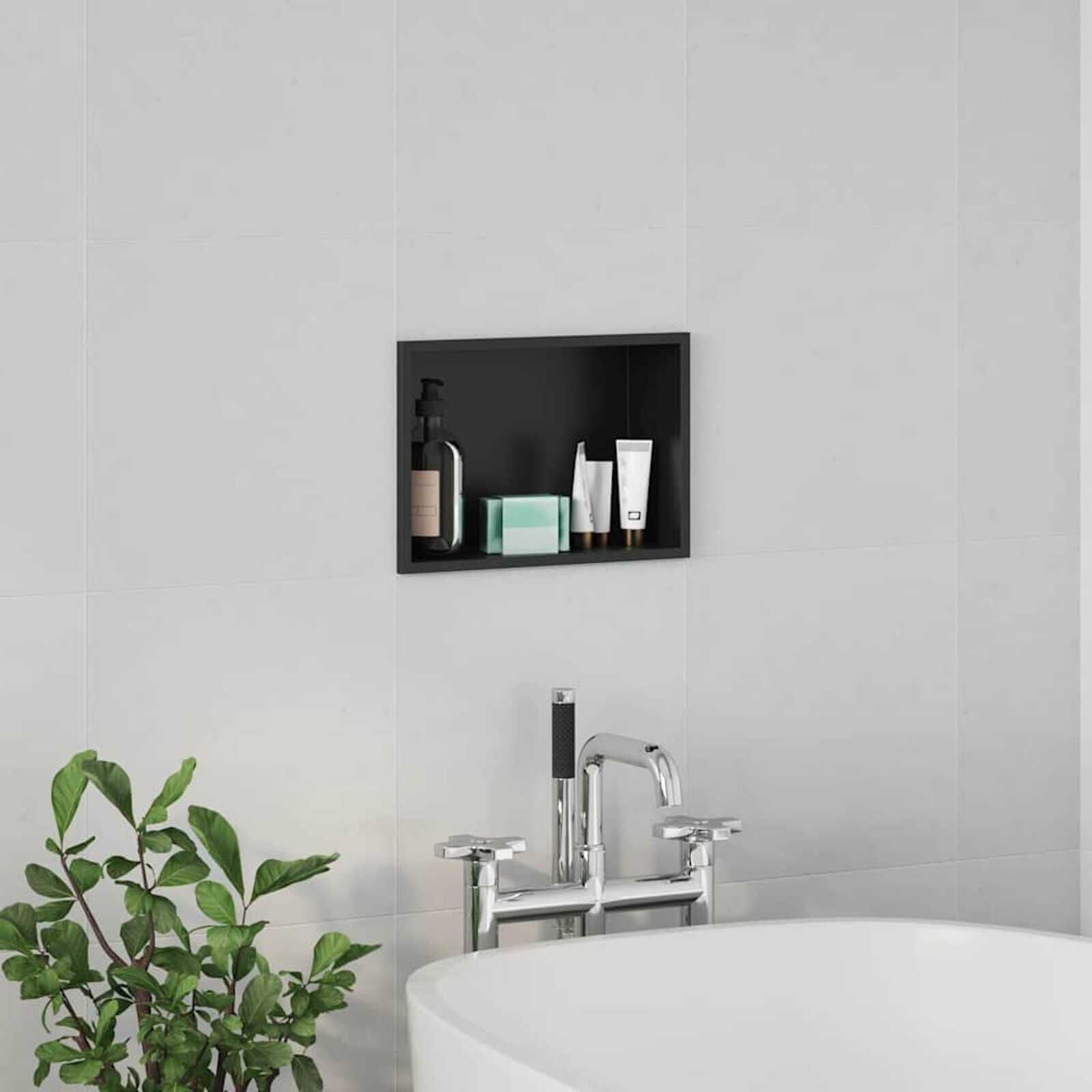 vidaXL Douche Niche Zwart (30x20x9.5cm) - Nu 27% Korting!