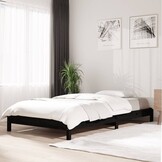 vidaXL Stapelbed Grenenhout Zwart 80x200 cm - 54% Korting!