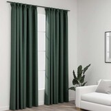 VidaXL Gordijnen Linnen-Look Groen - 30% Korting