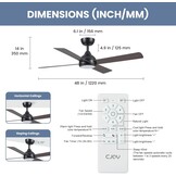 CJOY Plafondventilator met Licht (122cm, DC-motor) - 29% Korting!