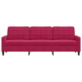 vidaXL Driezitsbank 210cm fluweel wijnrood - 35% Korting