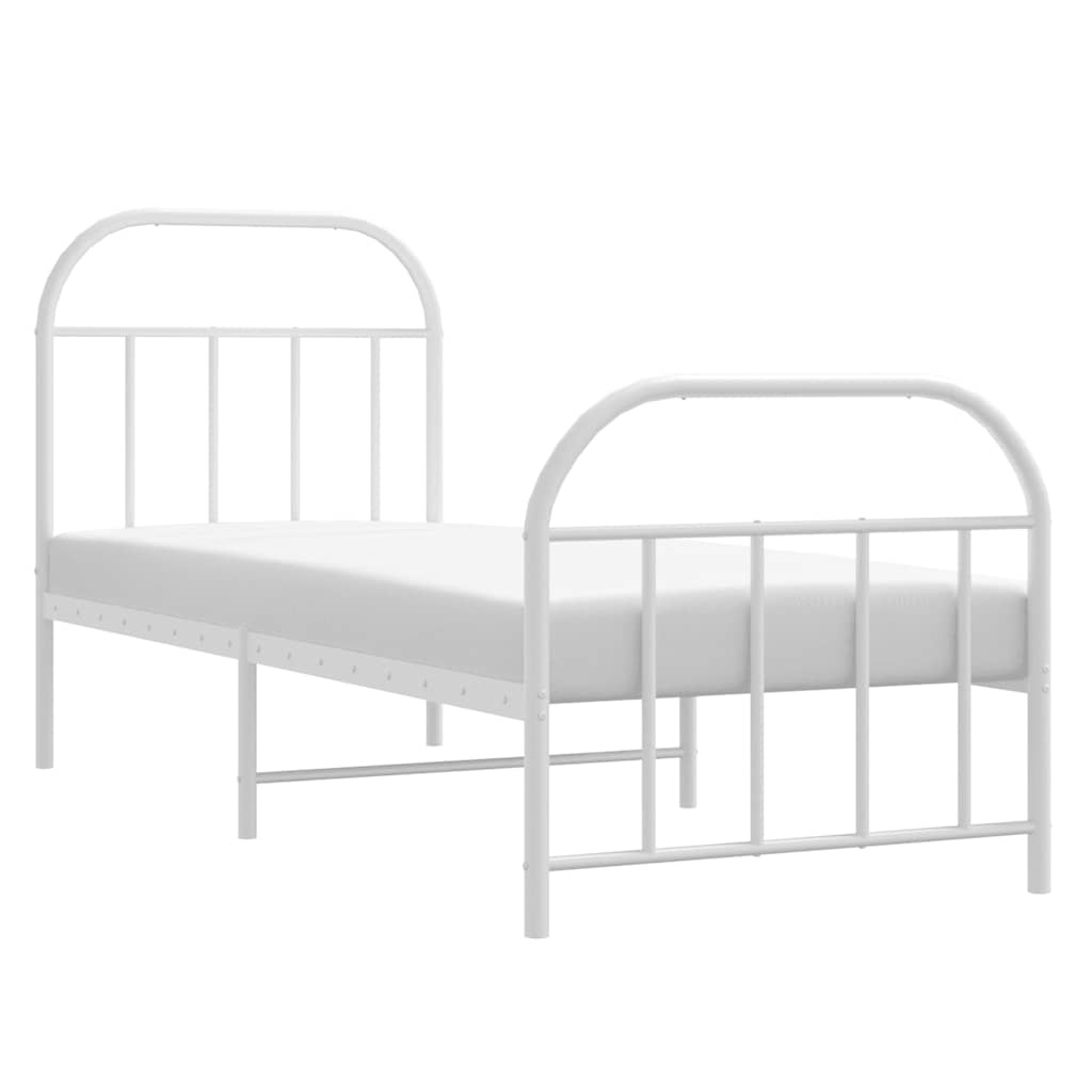 vidaXL Bedframe Metaal Wit 75x190 cm - 53% Korting!