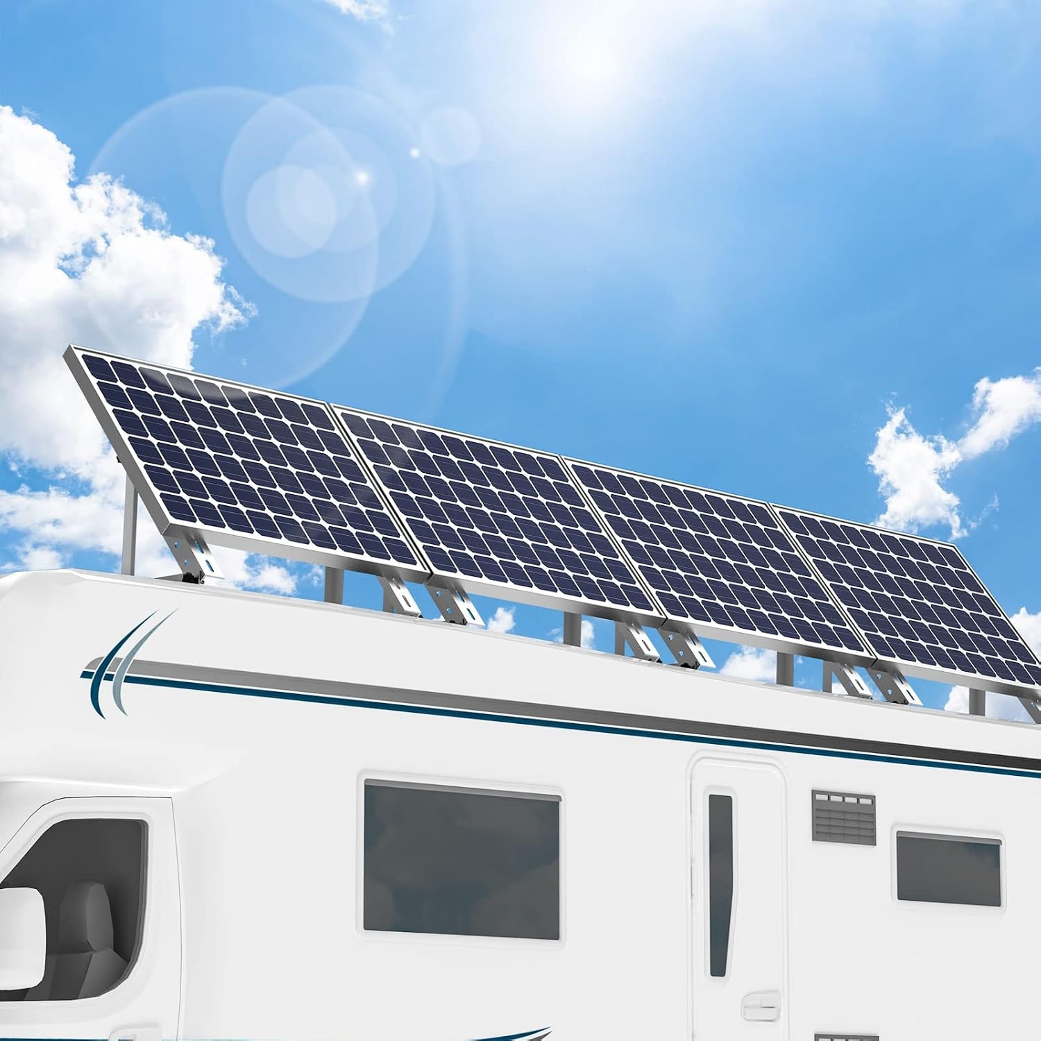 2 Paar Zonnepaneelhouders Plat Dak - 26% Korting!