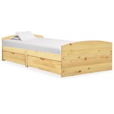 vidaXL Bedframe Grenenhout 90x200cm met 2 Lades - 41% Korting