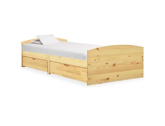 vidaXL Bedframe Grenenhout 90x200cm met 2 Lades - 41% Korting