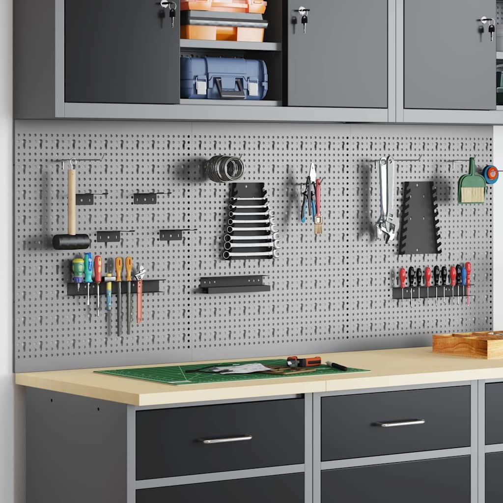 vidaXL Opslagbank 3 pcs Grijs | 57% Korting | Poedercoated Staal