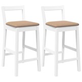 vidaXL Barkrukken met Kussens (2 stuks) - Massief Hout - 33% Korting!