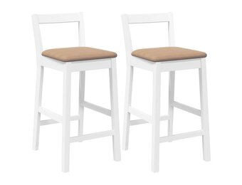 vidaXL Barkrukken met Kussens (2 stuks) - Massief Hout - 33% Korting!