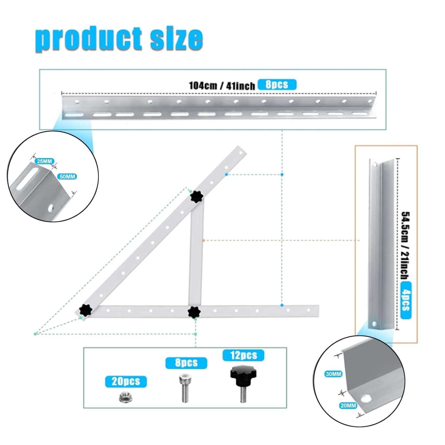 2 Paar Zonnepaneelhouders Plat Dak - 26% Korting