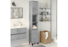 vidaXL Badkamerkast Betongrijs - 30x30x190 cm - 33% Korting!