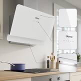 CIARRA CBCS6765C A+ 60cm Afzuigkap Zilveren Wandmontageafzuigkappen 580m³/u 3 Snelheden Touchbediening Recirculatie Afzuigkap met Koolstoffilter CBCF055 Geschikt voor Keukens