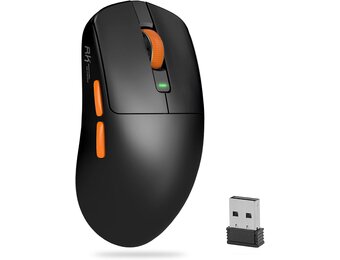 RK ROYAL KLUDGE M30 Gaming Mouse Wireless, 12000 DPI PixArt PAW3311 Sensor, 41 g Ultralight, 1000Hz Polling Rate, 2,4 G/USB-C/Bluetooth Muis Gaming, 250mAh, Volledig programmeerbare toetsen, Zwart