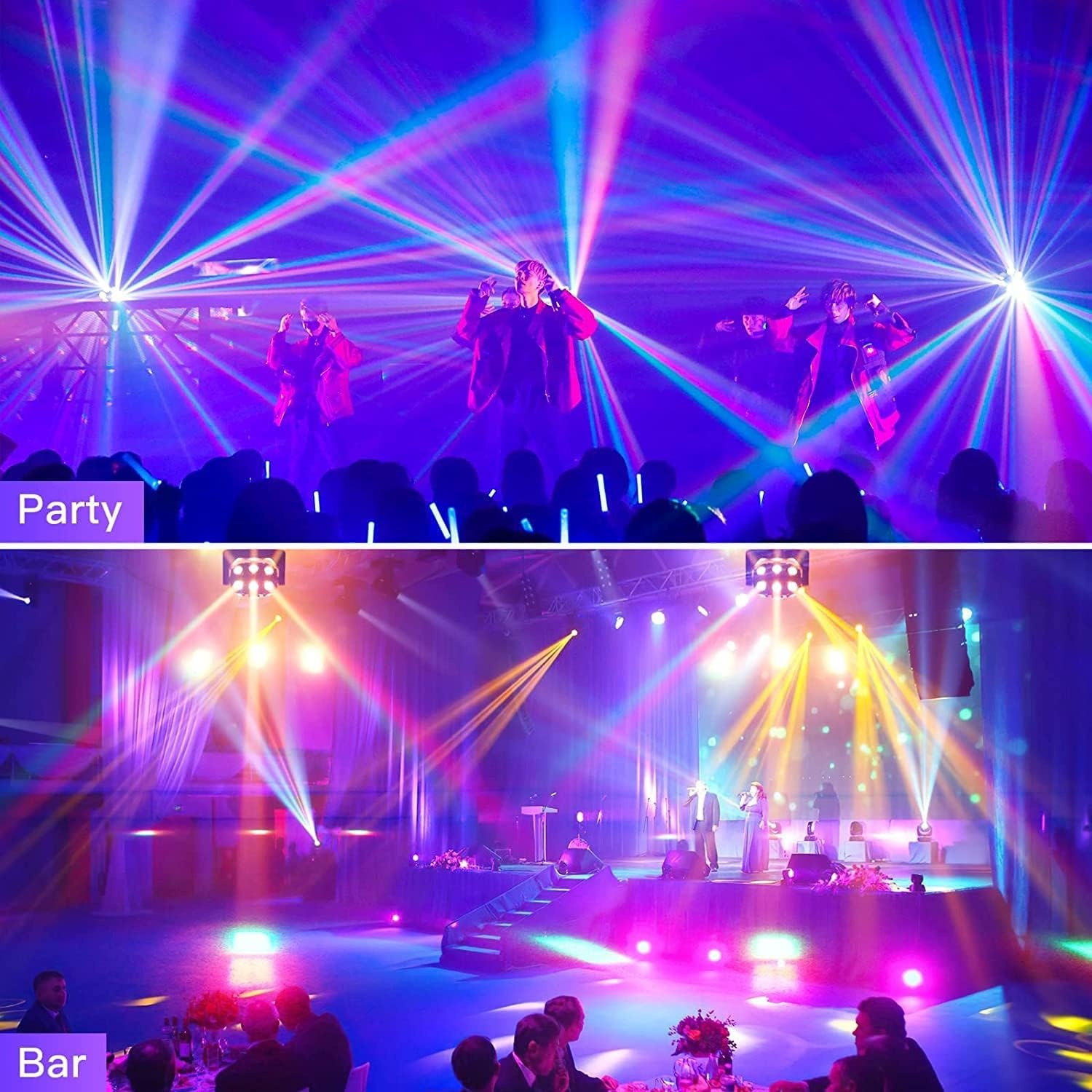 Moving Head 180 W LED Disco Light RGBW Party Light DMX - 512 Stage Lights DJ Lights for Bar Effect Spotlight Club Wedding Christmas Light Technology