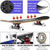 LAYENNE Skateboard, Professional Complete Skateboard, 81 x 20 cm, 7 Layer Maple Board, ABEC-11 Support, Suitable for Adults, Beginners, Boys, Girls, Teenagers and Children