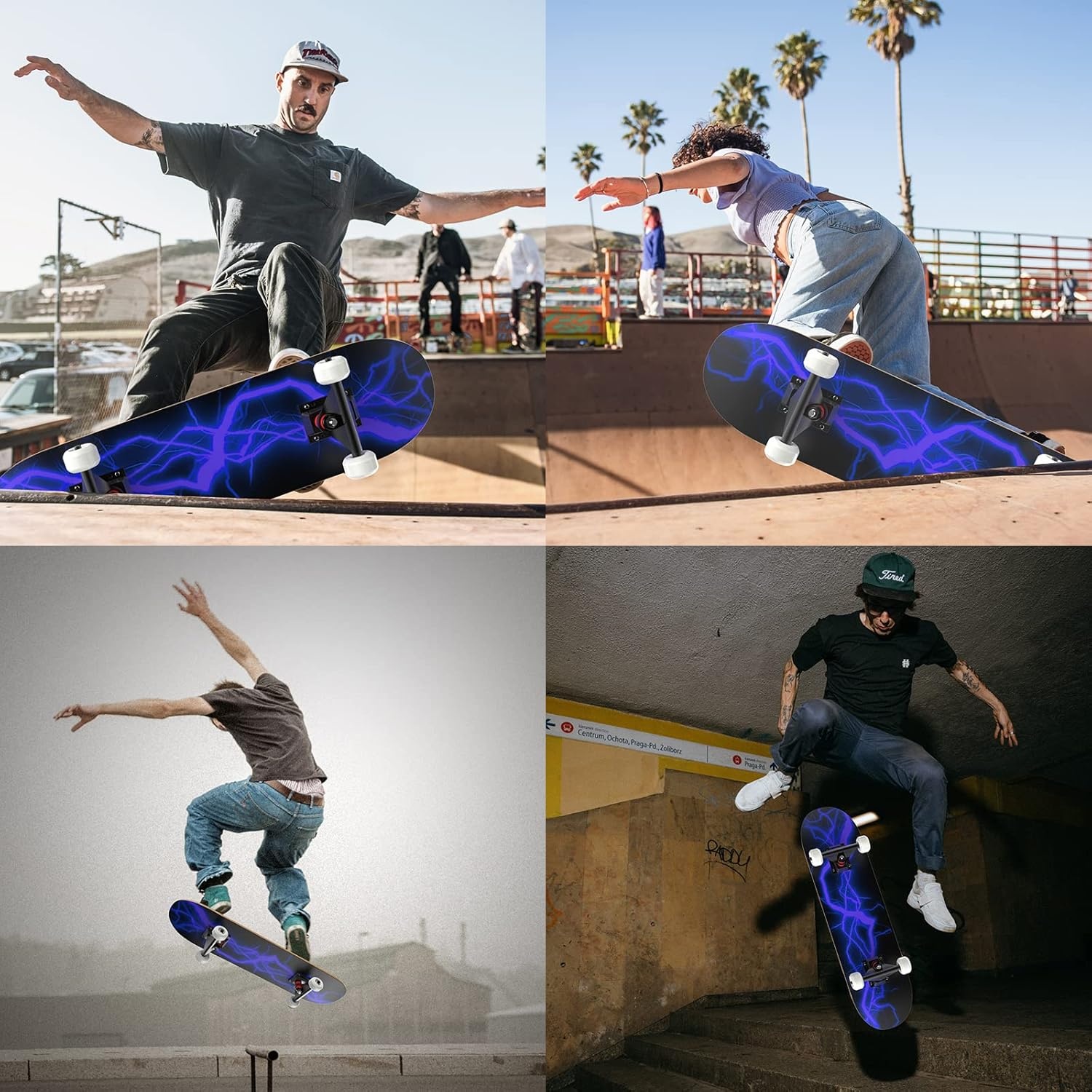 LAYENNE Skateboard, Professional Complete Skateboard, 81 x 20 cm, 7 Layer Maple Board, ABEC-11 Support, Suitable for Adults, Beginners, Boys, Girls, Teenagers and Children