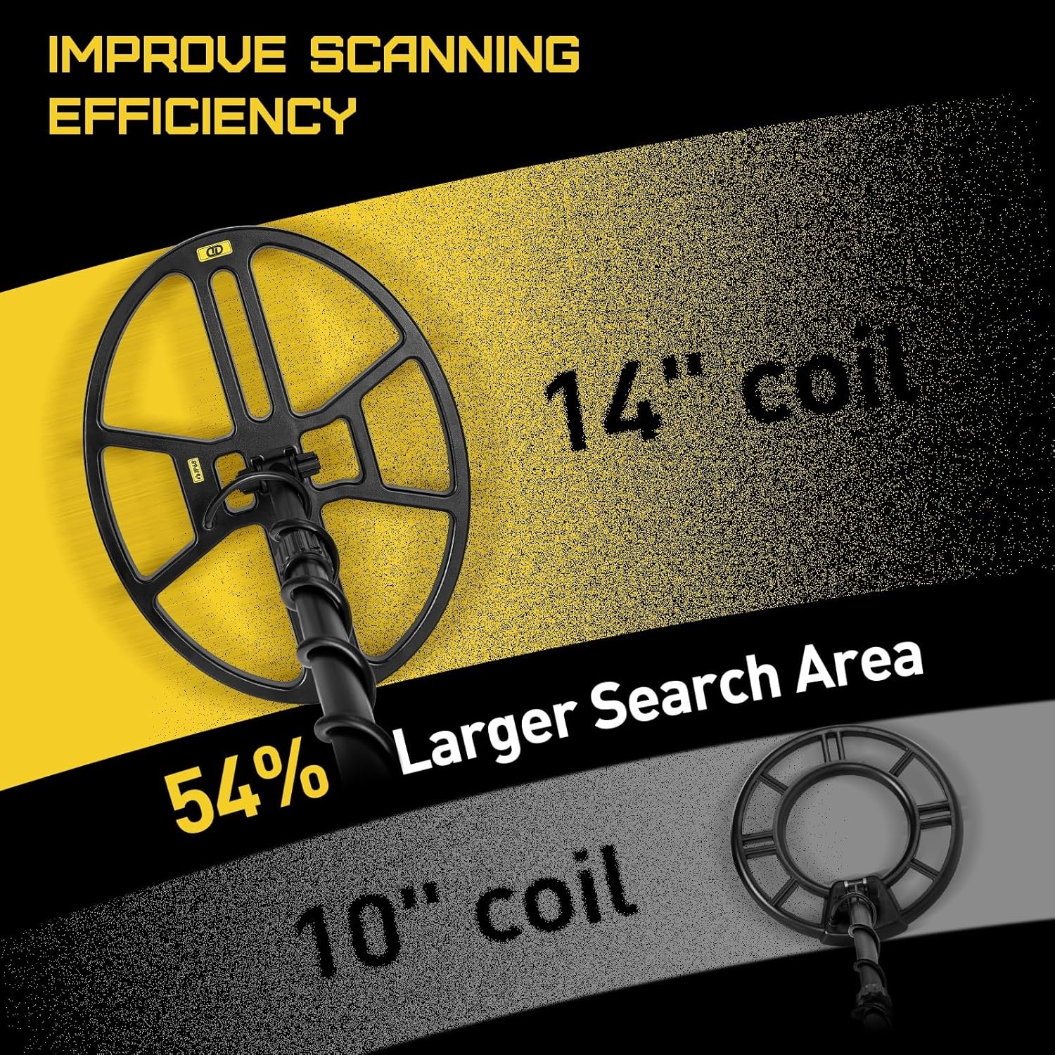 DD90 Professional Metal Detector with 14'' Large Double-D Waterproof Search Coil, High Sensitivity and Pinpointer Function, Adult Metal Detectors Backlit LCD Screen