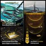 DD90 Professional Metal Detector with 14'' Large Double-D Waterproof Search Coil, High Sensitivity and Pinpointer Function, Adult Metal Detectors Backlit LCD Screen