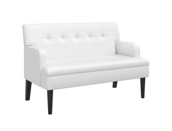 vidaXL Bankje met rugleuning 112x65,5x75 cm kunstleer wit