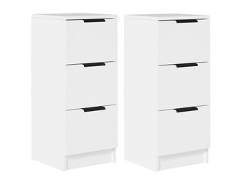 vidaXL Dressoirs 2 st 30x30x70 cm bewerkt hout wit