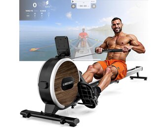 Rudergerät für Zuhause, Magnetisches Bluetooth Rudergerät, APP-Verbindung, Doppel-Slide-Rails, LCD-Display, Ideal für Heim-Cardio-Training