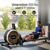 Rudergerät für Zuhause, Magnetisches Bluetooth Rudergerät, APP-Verbindung, Doppel-Slide-Rails, LCD-Display, Ideal für Heim-Cardio-Training