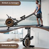 Rudergerät für Zuhause, Magnetisches Bluetooth Rudergerät, APP-Verbindung, Doppel-Slide-Rails, LCD-Display, Ideal für Heim-Cardio-Training
