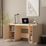 vidaXL Bureau 140x50x75 cm massief grenenhout
