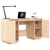 vidaXL Bureau 140x50x75 cm massief grenenhout