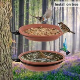 Pack of 2 Bird Drinking Balcony Bird Feeder Dispenser Bird Feeder Balcony Railing Round with Wall Mount Wild Bird Bird Drinking Accessories Bird House for Hanging Bird Bath