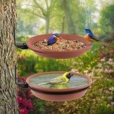 Pack of 2 Bird Drinking Balcony Bird Feeder Dispenser Bird Feeder Balcony Railing Round with Wall Mount Wild Bird Bird Drinking Accessories Bird House for Hanging Bird Bath
