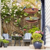 Pack of 2 Bird Drinking Balcony Bird Feeder Dispenser Bird Feeder Balcony Railing Round with Wall Mount Wild Bird Bird Drinking Accessories Bird House for Hanging Bird Bath