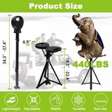 ALEVMOOM Verstelbare wandelstok met zitting voor mannen en vrouwen, opvouwbare wandelstokken met draagtas, schietstok max. belasting 440 lbs, draagbare rietkruk met kussen voor oudere volwassenen