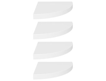 vidaXL Hoekschappen zwevend 4 st 35x35x3,8 cm MDF wit