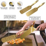 Berglander Gold Grill Accessories Kit 5 Pieces, Stainless Steel Handle Assemble with Baklite Make It No Melting No Coming Off and Heat Resistant, Grilling BBQ Griddle Accessories