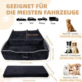 Hondenautostoel voor middelgrote en grote honden, afneembaar, wasbaar, hondenstoel, auto, hondenbed auto voor de achterbank, zwart