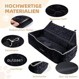 Hondenautostoel voor middelgrote en grote honden, afneembaar, wasbaar, hondenstoel, auto, hondenbed auto voor de achterbank, zwart