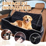Hondenautostoel voor middelgrote en grote honden, afneembaar, wasbaar, hondenstoel, auto, hondenbed auto voor de achterbank, zwart
