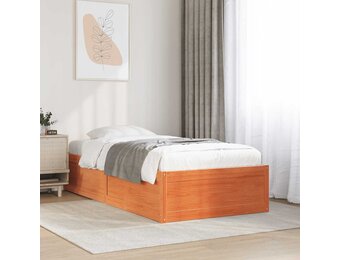vidaXL Bedframe zonder matras massief grenenhout wasbruin 90x200 cm