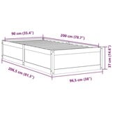 vidaXL Bedframe zonder matras massief grenenhout wasbruin 90x200 cm