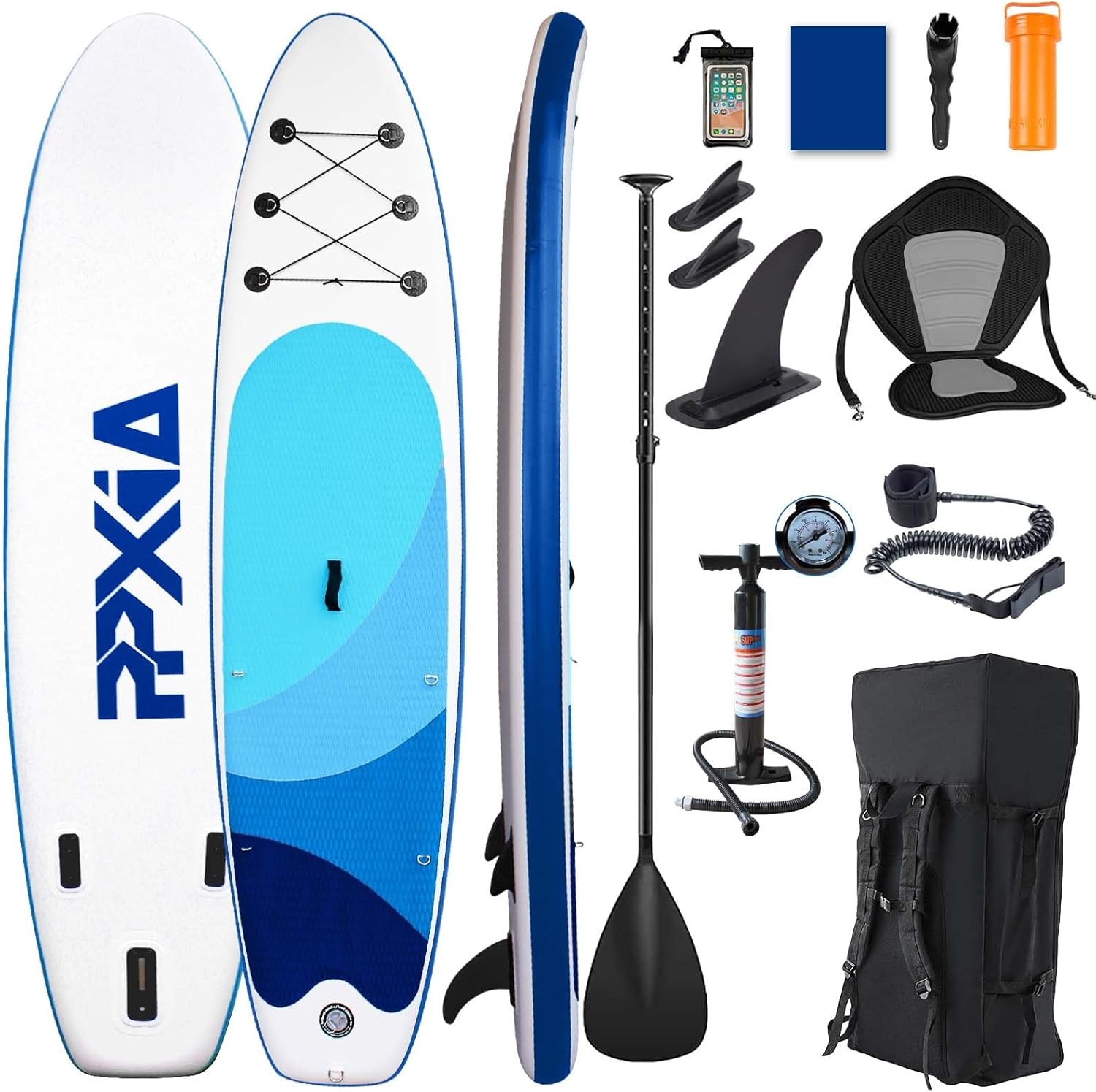 SUP-board met zitting, opblaasbare surfplank met draagvermogen tot 200 kg, accessoires voor beginners, volwassenen en kinderen