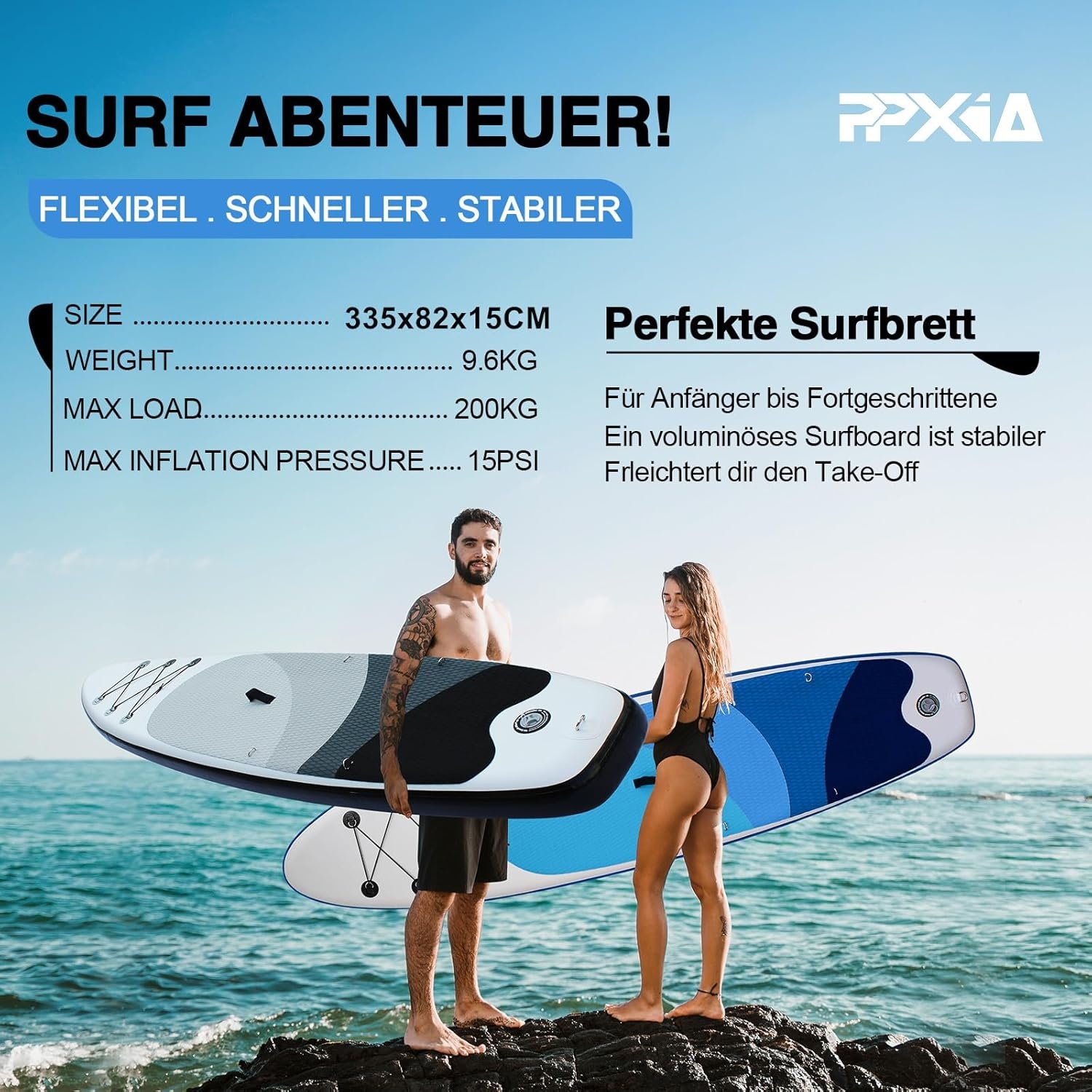 SUP-board met zitting, opblaasbare surfplank met draagvermogen tot 200 kg, accessoires voor beginners, volwassenen en kinderen