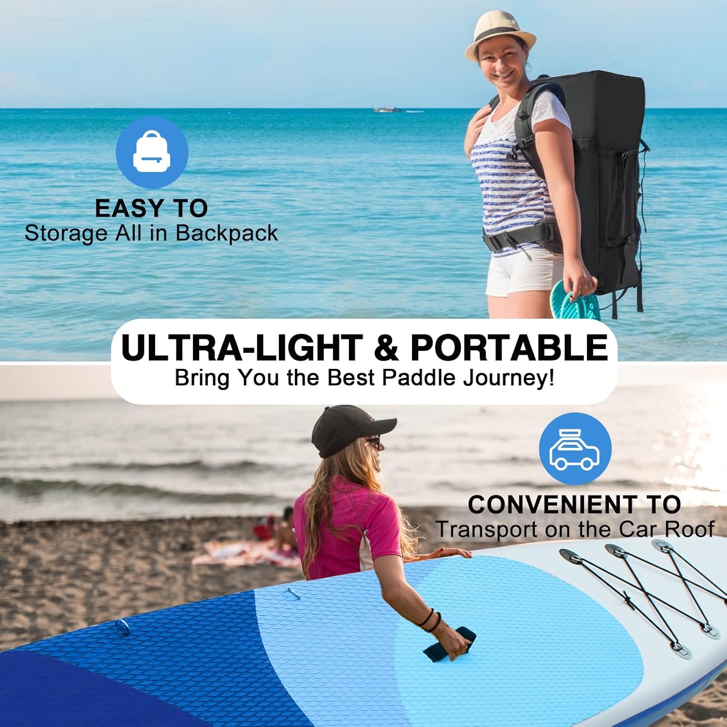 SUP-board met zitting, opblaasbare surfplank met draagvermogen tot 200 kg, accessoires voor beginners, volwassenen en kinderen