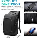 BANGE Business Laptop Rucksack mit Anti-Diebstahl Schnalle und Reißverschluss Tasche für Männer und Frauen (Schwarz aktualisieren)