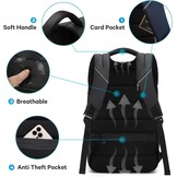 BANGE Business Laptop Rucksack mit Anti-Diebstahl Schnalle und Reißverschluss Tasche für Männer und Frauen (Schwarz aktualisieren)