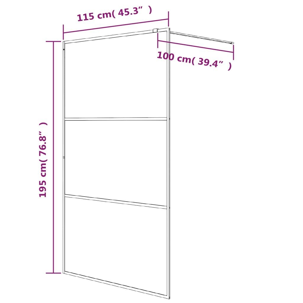 vidaXL Inloopdouchewand 115x195 cm Zwart - 39% Korting!