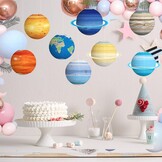 8 Pcs Planet Paper Lanterns, Space Theme Lanterns, Hanging Planet Lanterns, Solar System, Party Decorations for Class Science and Birthdays