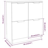 vidaXL Dressoir 60x30x70 cm Sonoma Eiken (27% Korting)