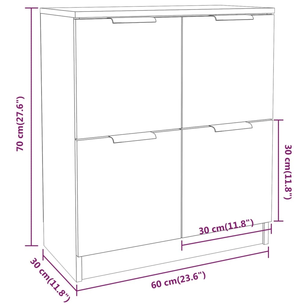 vidaXL Dressoir 60x30x70 cm Sonoma Eiken (27% Korting)