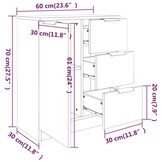 vidaXL Dressoir Zwart Bewerkt Hout - 33% Korting!