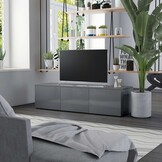 vidaXL TV-meubel Hoogglans Grijs (120cm) - 28% Korting!